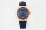 AF Factory 2024 Best Replica Cartier Ballon Bleu 316L Stainless Steel plated Rose Gold Case & Bezel Blue Dial Watch